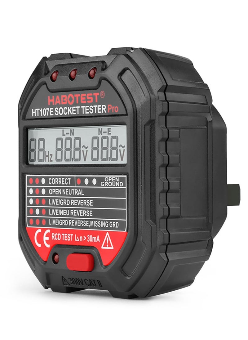 Halamine Outlet Tester, Socket Tester with Voltage Display (HT107E)  - Image 3