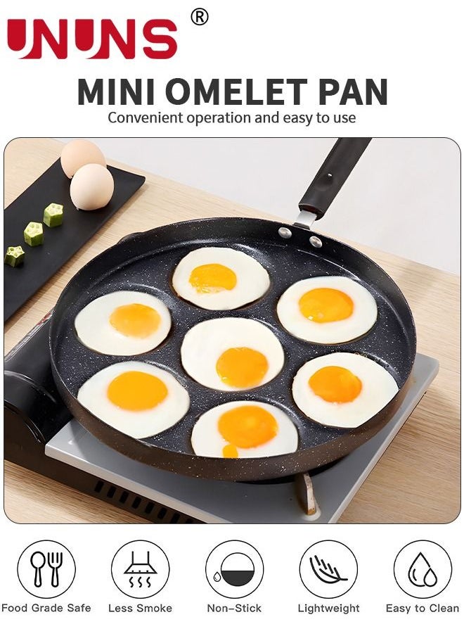 UNUNS - NonStick Egg Frying Pan,7-Cup Fried Pan,Cooker with Spatula and Brush,Egg Pan Suitable for Gas Stove & Induction Cooker - Image 1