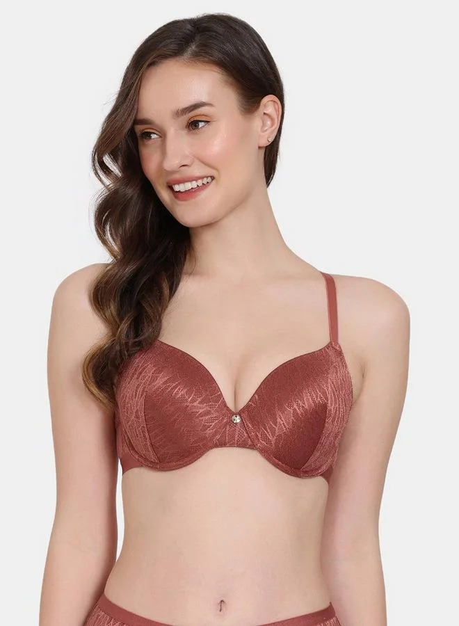 زيفامي صدريّة مبطنة بارزة الملمس بسلك مع مشبك إغلاق من زيفامي