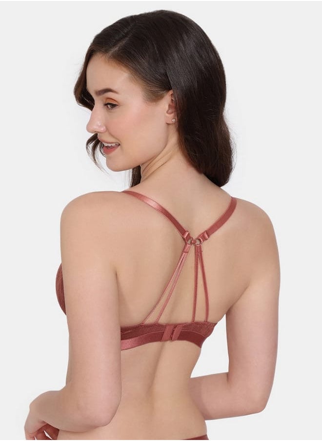 zivame Zivame Textured Padded Wired Bra with Hook and Eye Closure  - Image 2