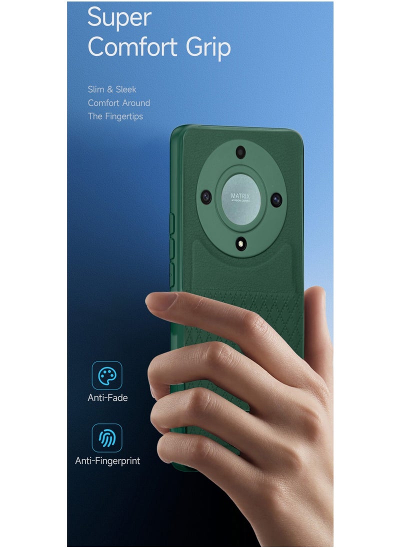 CHAPPELINE Liquid Silicone With Raised Camera Lips Card Holder Case Cover For Honor X9a 5G 2023 Dark Green  - Image 2