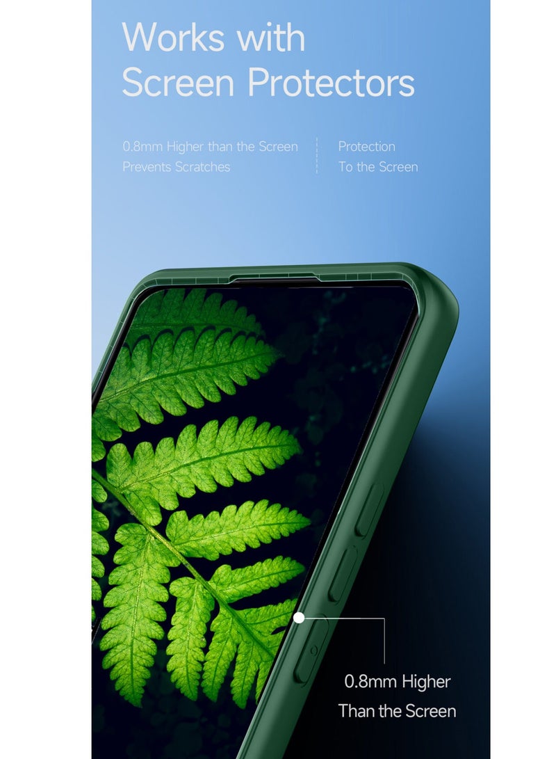 Liquid Silicone With Raised Camera Lips Card Holder Case Cover For Honor X9a 5G 2023 Dark Green