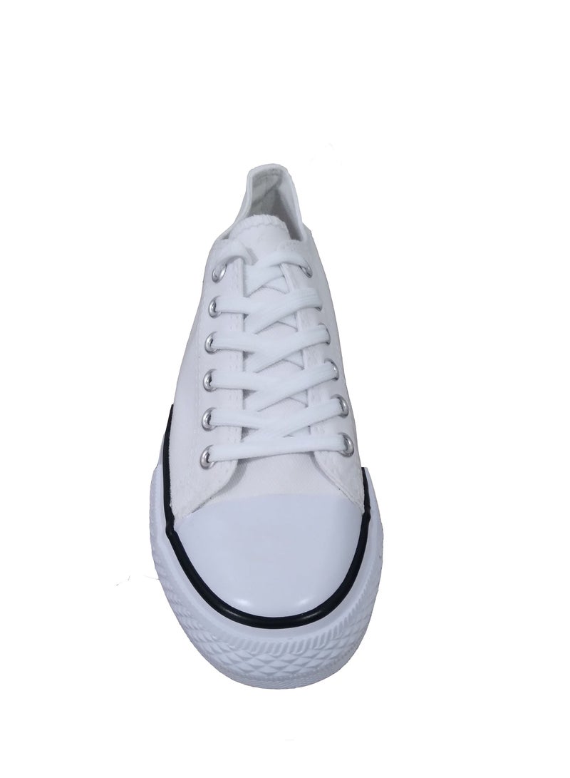Shoe star حذاء رياضي برباط علوي منخفض للرجال أبيض - Image 3