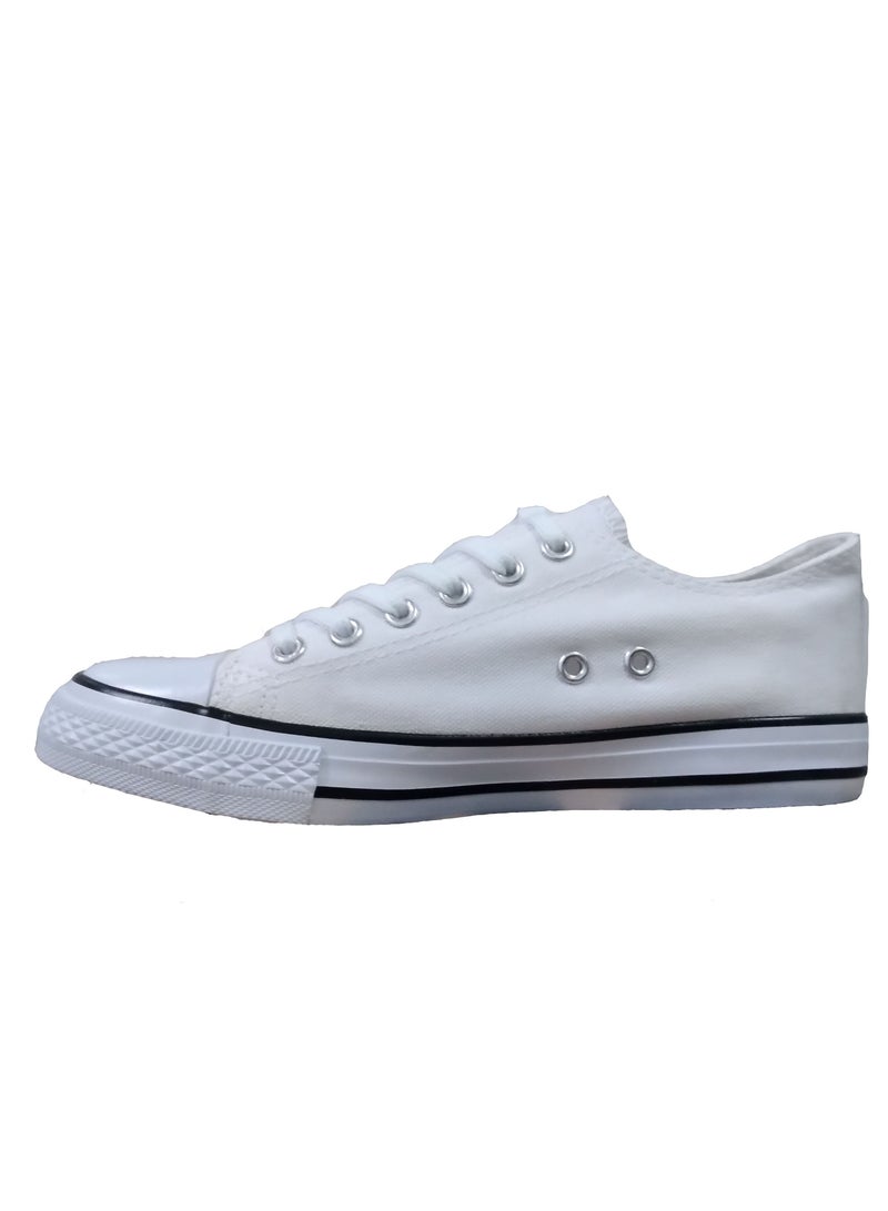 Shoe star حذاء رياضي برباط علوي منخفض للرجال أبيض - Image 5