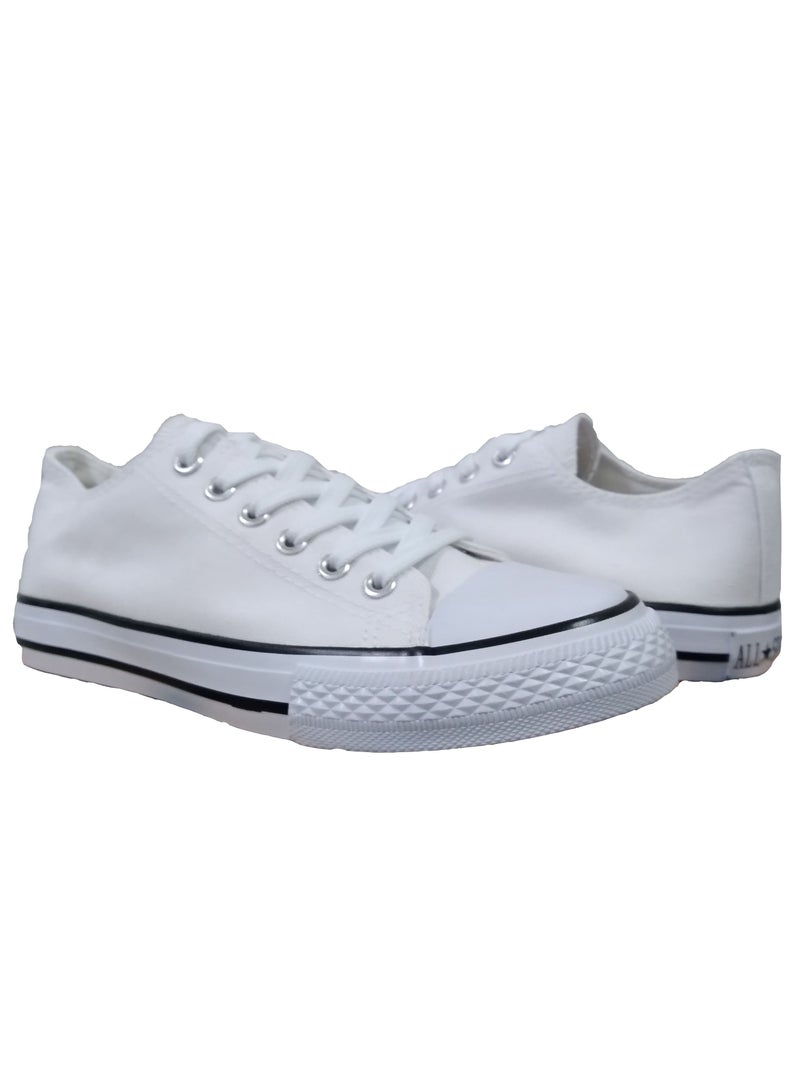 Shoe star حذاء رياضي برباط علوي منخفض للرجال أبيض - Image 2