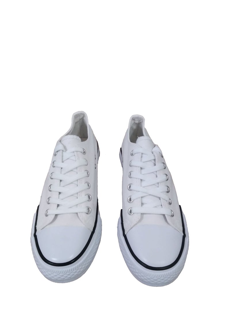 Shoe star حذاء رياضي برباط علوي منخفض للرجال أبيض - Image 4
