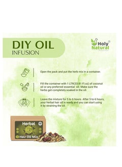Herbal Herbal Hair Oil Mix | 76 g x 3 packs | 21 Essential herbs for hair growth | Make your own hair oil with 21, 100% Natural herbs & Seeds | Product of India  - Image 2