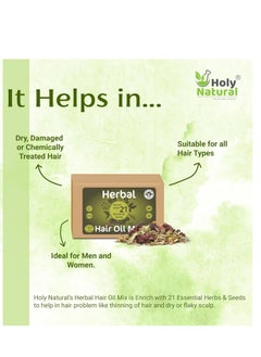 Herbal Herbal Hair Oil Mix | 76 g x 3 packs | 21 Essential herbs for hair growth | Make your own hair oil with 21, 100% Natural herbs & Seeds | Product of India  - Image 4