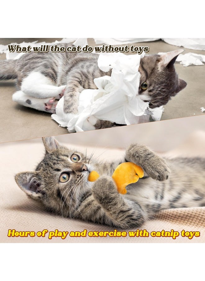 MALLMALL6 - Catnip Toys For Cat - 5Pcs Dino Nuggets Cat Toys, Dinosaur Chicken Nugget Catmint Interactive Gift For Indoor Cats, Plush Golden Cat Supplies, Chew Cat Toy Set, Cute Pet Gifts For Cat Lover - Image 1