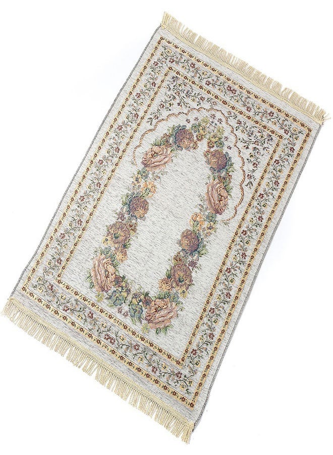 Prayer Rug 70 x 110cm Large Thin Lightweight Polyester Prayer Mat Anti Slip Folding Floral Bedroom Rug, Prayer Mats for Praying