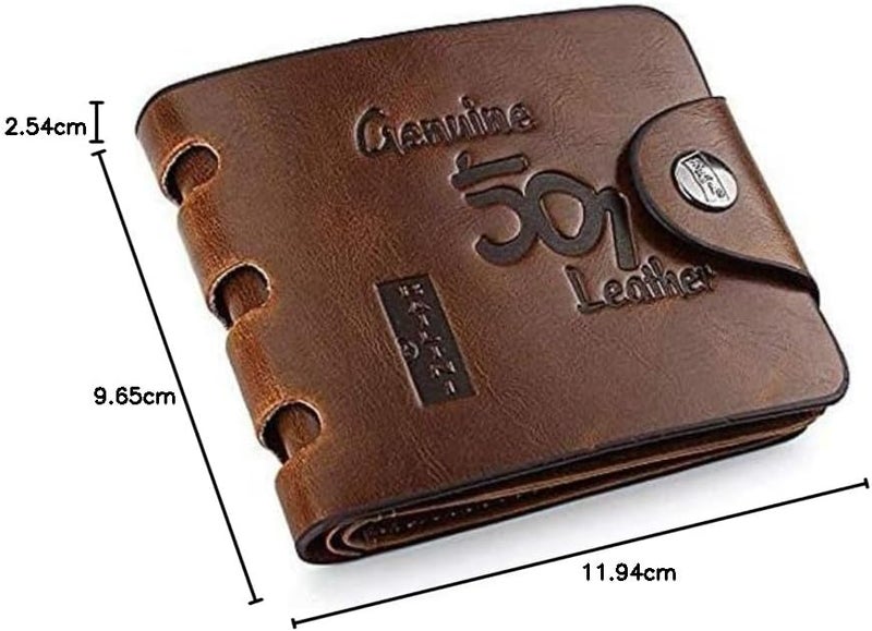 BAILINI Mens Genuine Leather Bifold Wallet F1240 brown - Image 2