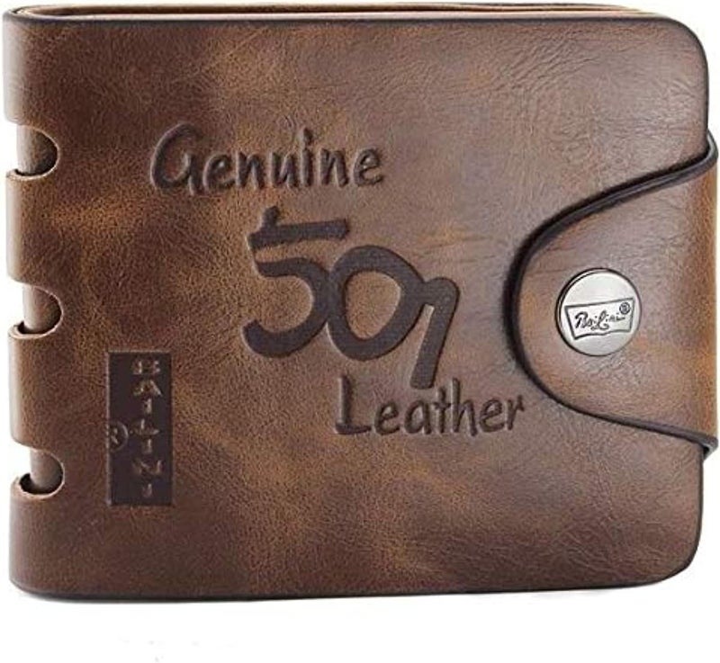 BAILINI Mens Genuine Leather Bifold Wallet F1240 brown - Image 1