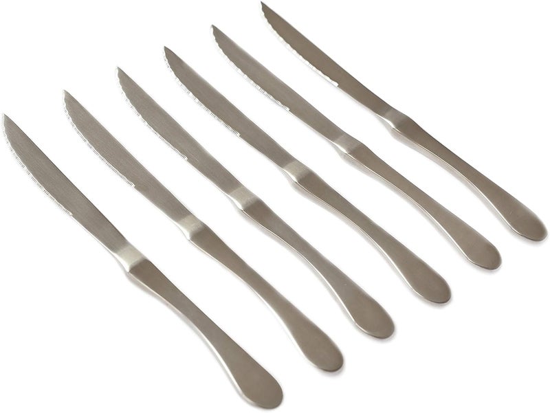 Knork 6-Piece Matte Original Stainless Steel Serrated Dinner Knives - Image 2