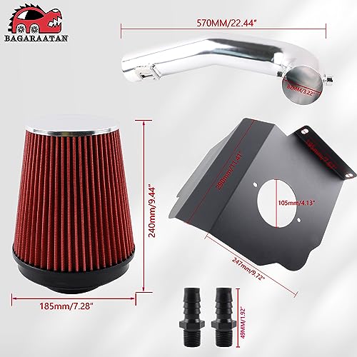 BAGARAATAN Cold Air Intake System & Heat Shield for 2014-2019 Chevy/GMC/Cadillac 5.3L 6.2L V8 (Silverado 1500, Suburban, Tahoe, Sierra 1500, Yukon, Yukon Denali, Escalade) - Image 2