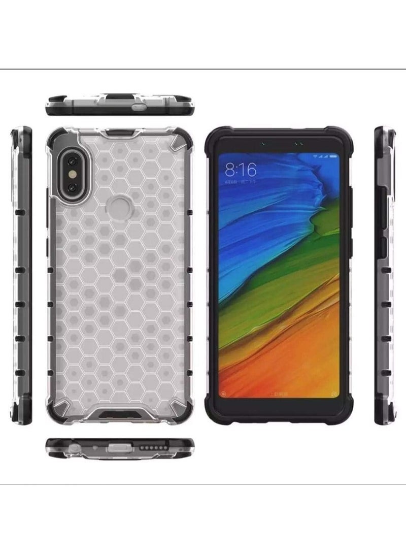Case Cover Honeycomb Case Shockproof Camera Protection Cover Compatible with  Redmi Note 5 (White Clear) - Image 2