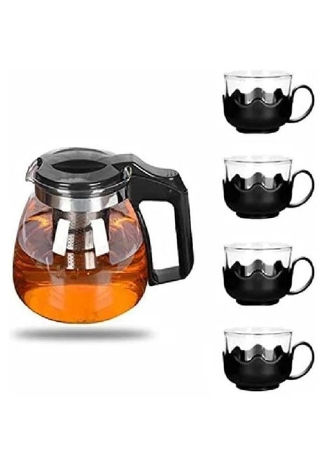 Black Pyrex Glass Teapot Set