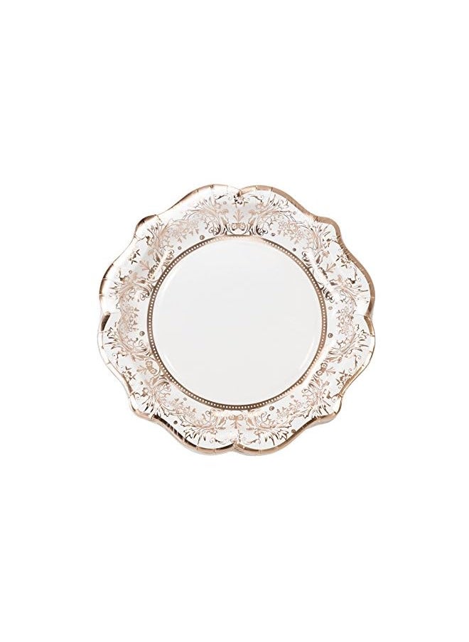 Talking Tables Tables Party Porcelain Foil Paper Plates 12-Piece, 23 Cm Diameter, Rose Gold  - Image 2