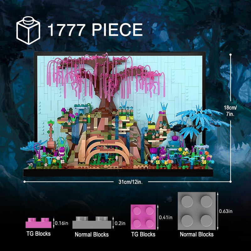 TG BLOCKS Micro Brick Tree of Life Building Set, Creative Nature World Model, 3D Wall Art Home Office Decoration or Table Display, Collectible Display Set, Ideas Gift Building Toy for Adults,Teens Ages 8+ Kids - Image 2