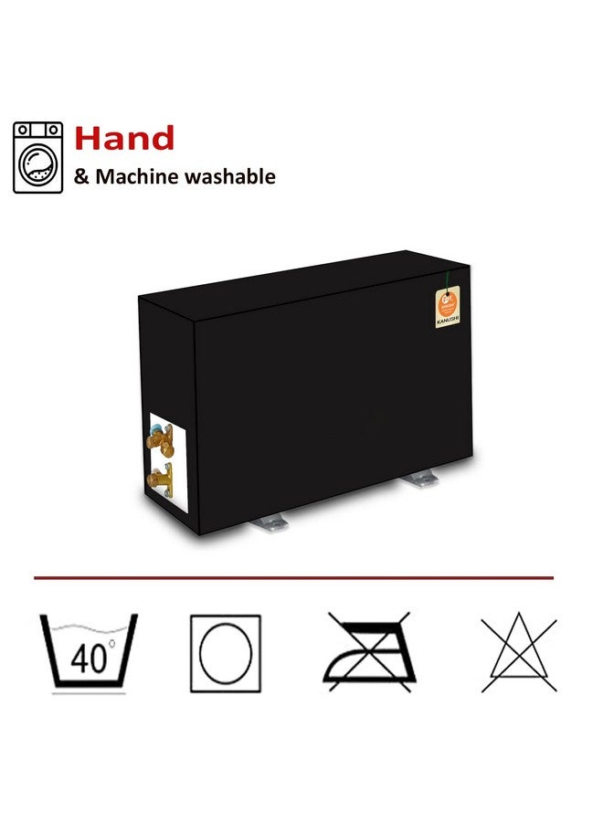 KANUSHI غطاء مكيف هواء سبليت مقاوم للماء 100% من KANUSHI industries® لوحدة خارجية بسعة 1.5 إلى 2.0 طن (AC-OUT-WATERPROOF-BLACK-01) - Image 2