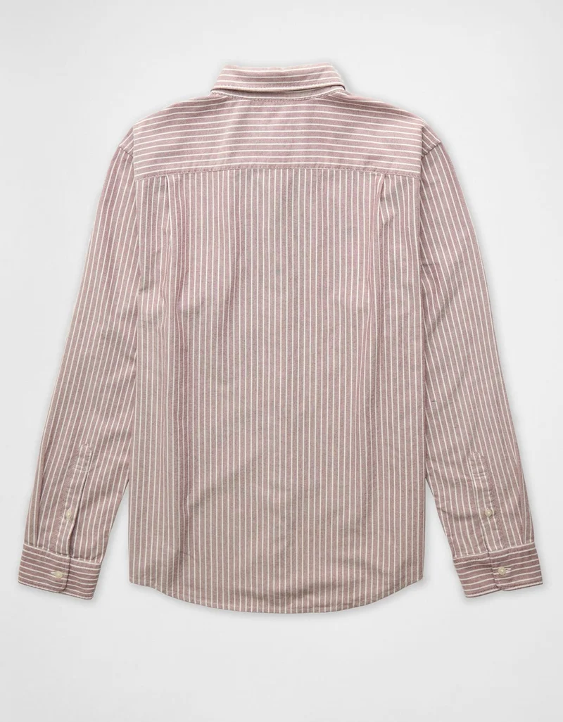 American Eagle AE Everyday Striped Oxford Button-Up Shirt