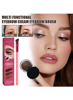 EELHOE Eyebrown Cream Eyebrow Brush,Multi Functional Eyebrow Cream Eyebrow Brush Set,Waterproof Sweat Resistant,Natural Persistence,Reaching The Contour Effect Of Oblique Wild Eyebrow Eye Shadow,Suitable For Use In Makeup(#Dark Brown)  - Image 1