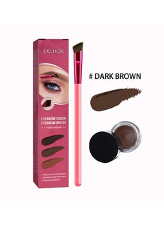 EELHOE Eyebrown Cream Eyebrow Brush,Multi Functional Eyebrow Cream Eyebrow Brush Set,Waterproof Sweat Resistant,Natural Persistence,Reaching The Contour Effect Of Oblique Wild Eyebrow Eye Shadow,Suitable For Use In Makeup(#Dark Brown)  - Image 2