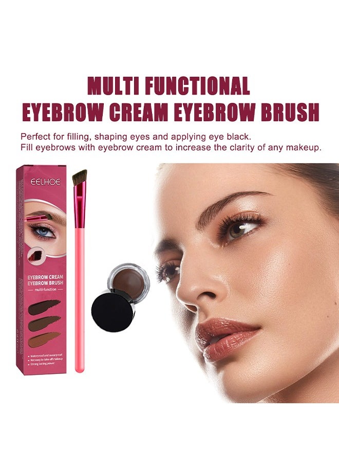 Eyebrown Cream Eyebrow Brush,Multi Functional Eyebrow Cream Eyebrow Brush Set,Waterproof Sweat Resistant,Natural Persistence,Reaching The Contour Effect Of Oblique Wild Eyebrow Eye Shadow,Suitable For Use In Makeup(#Dark Brown) - pzsku/Z81ADF04207FAE8EE90FEZ/45/_/1736473982/ab35a155-1ee8-4b6b-9039-7d026a9f6c56