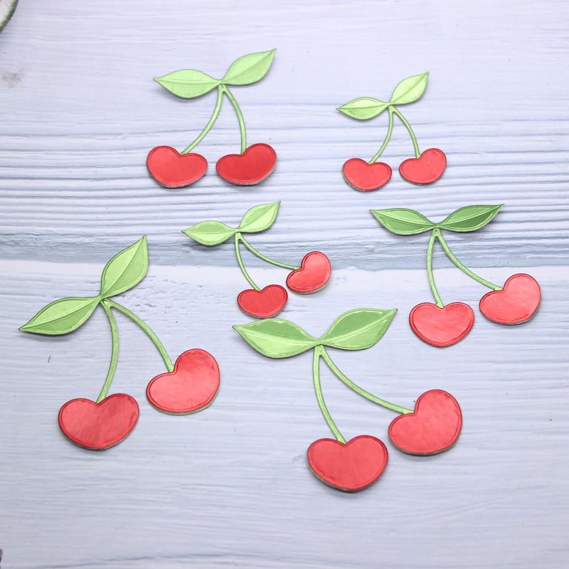 KSCRAFT Heart Cherry Metal Cutting Dies Stencils for DIY Scrapbooking Decorative Embossing DIY Paper Card