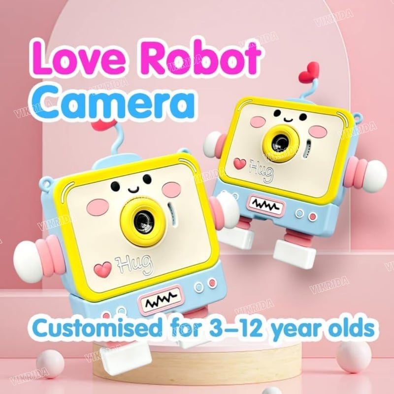 VikriDa Digital HD Video Recording Camera with Robot Shape Silicone Cover | Inbuilt in 5 Games | TFT Color Screen | Support 32GB SD Card Selfie Toys for Kids - Image 2