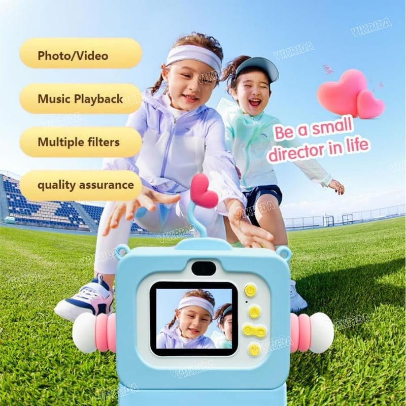 VikriDa Digital HD Video Recording Camera with Robot Shape Silicone Cover | Inbuilt in 5 Games | TFT Color Screen | Support 32GB SD Card Selfie Toys for Kids - Image 4