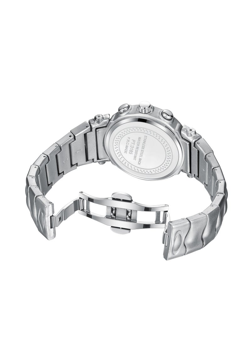 Creative Design Unique Decorative Dial Quartz Men Watches Special Shape Dial Silver Steel Mens Watches Clock  - Image 2