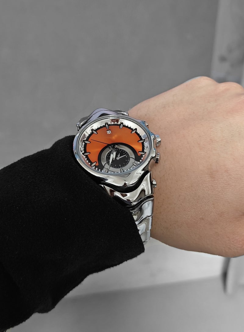 Creative Design Unique Decorative Dial Quartz Men Watches Special Shape Dial Silver Steel Mens Watches Clock  - Image 3