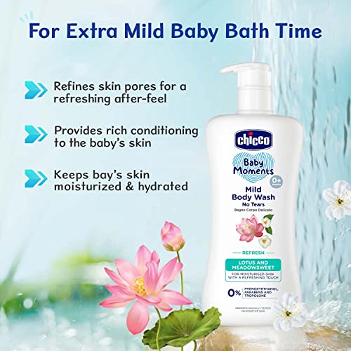 Chicco Baby Moments Mild Body Wash Refresh, New Advanced Formula with Natural Ingredients, No Tears & Soap-Free, Mild formula for Baby’s Body wash, No Phenoxyethanol and Parabens (200ml) - Image 2