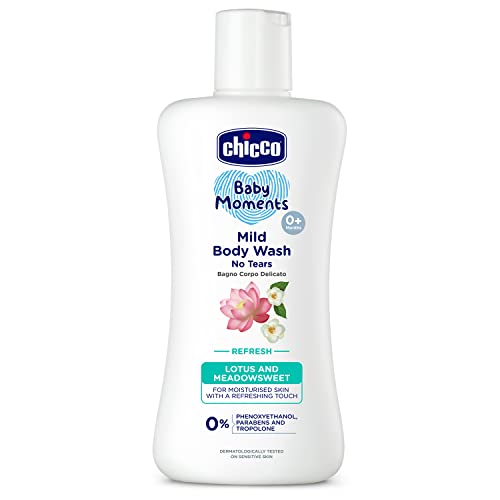 Chicco Baby Moments Mild Body Wash Refresh, New Advanced Formula with Natural Ingredients, No Tears & Soap-Free, Mild formula for Baby’s Body wash, No Phenoxyethanol and Parabens (200ml) - Image 1