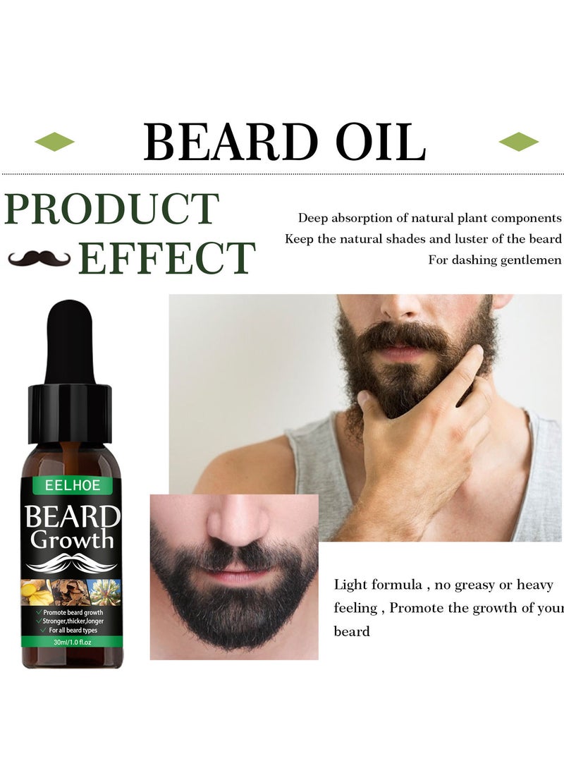 EELHOE - NEW Beard Hair Growth Essential Oil Anti Hair Loss Product Natural Mustache Regrowth Oil for Men Nourishing Beard Care Roller - Image 1