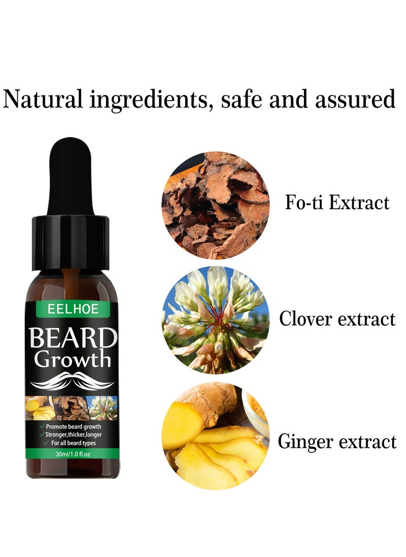 EELHOE - NEW Beard Hair Growth Essential Oil Anti Hair Loss Product Natural Mustache Regrowth Oil for Men Nourishing Beard Care Roller - Image 1