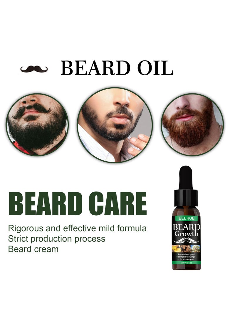 EELHOE - NEW Beard Hair Growth Essential Oil Anti Hair Loss Product Natural Mustache Regrowth Oil for Men Nourishing Beard Care Roller - Image 1