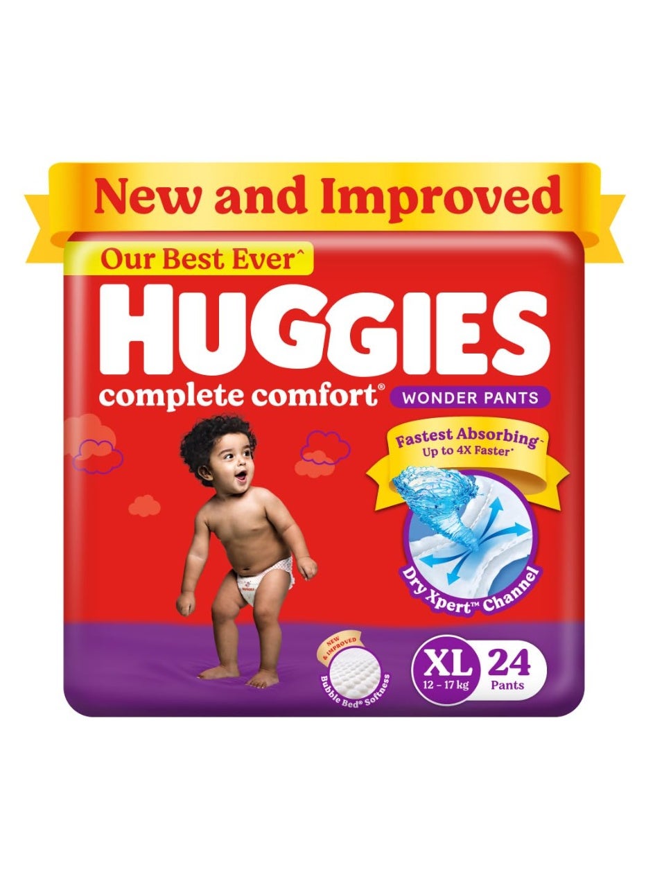 Huggies Complete Comfort Wonder Baby Diaper Pants Extra Large (XL) Size - 24 Count