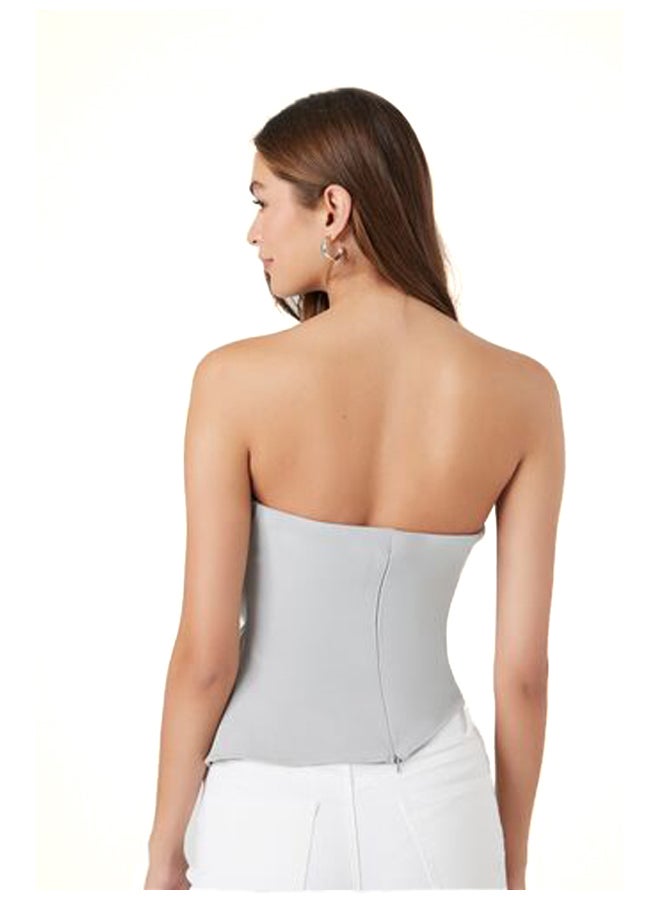 FOREVER 21 Asymmetrical Ruched Tube Top - Image 3