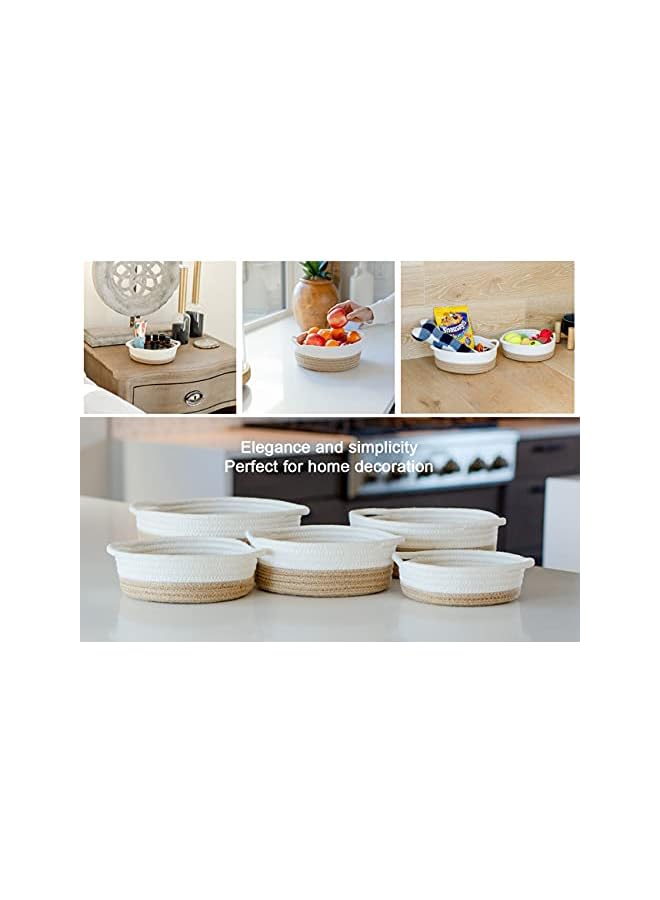 Zaboon Basket Cotton Rope Baskets Set Of 5 For Storage And Organizing Home Décor - Image 3