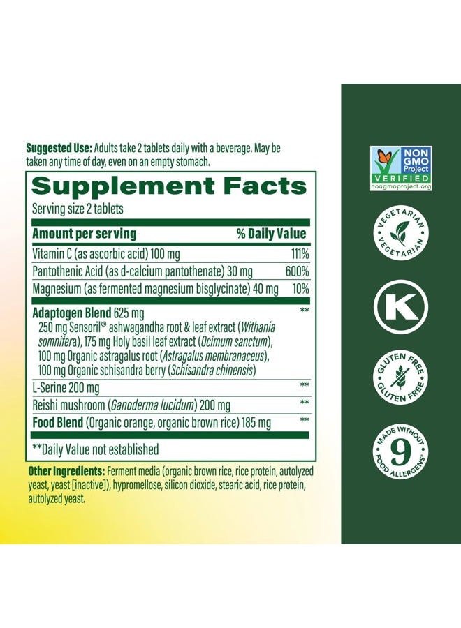 MegaFood, Adrenal Strength, Supports a Healthy Stress Response, Herbal Supplement Vegetarian, 60 Tablets - Image 2
