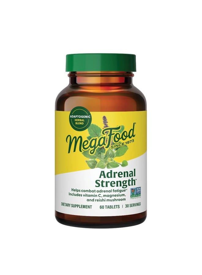 MegaFood, Adrenal Strength, Supports a Healthy Stress Response, Herbal Supplement Vegetarian, 60 Tablets - Image 1