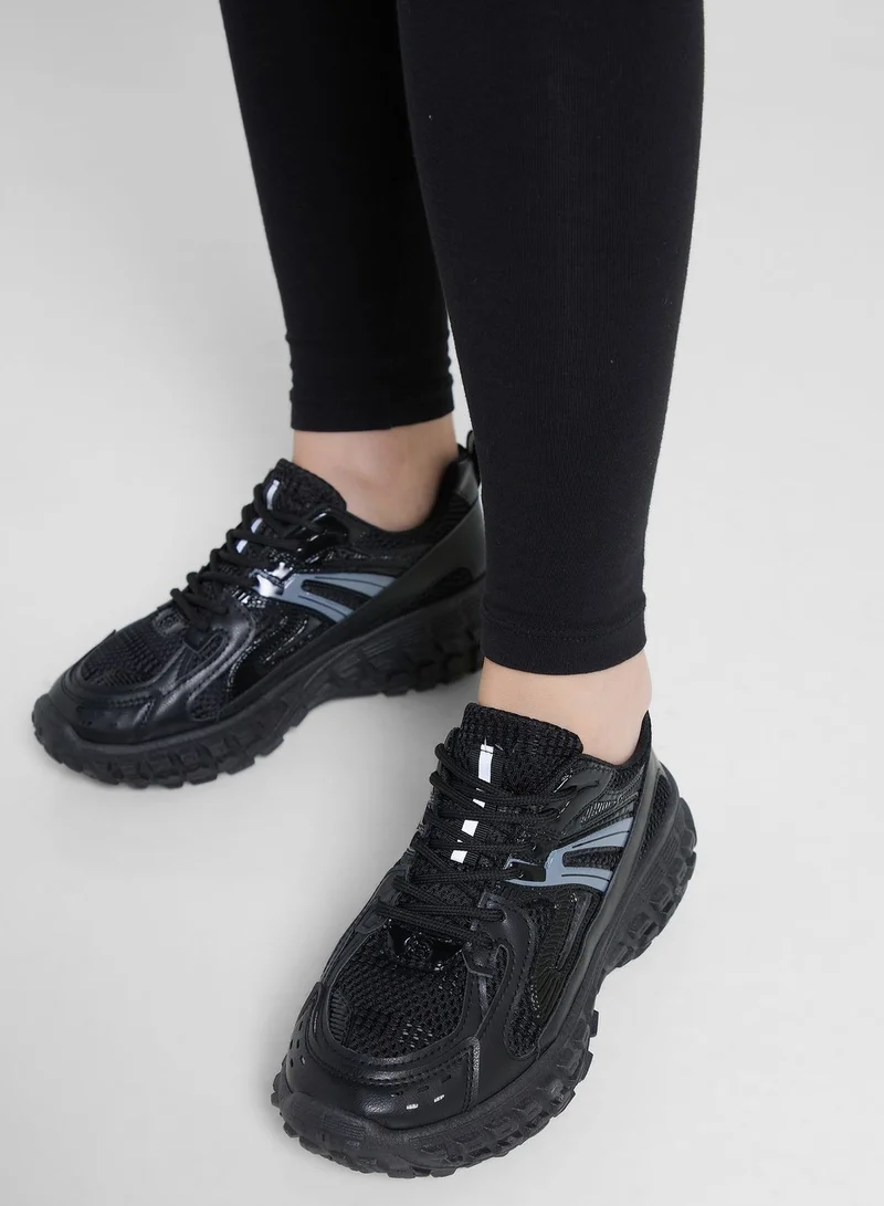 Ginger Mesh And Rubber Chunky Sneakers