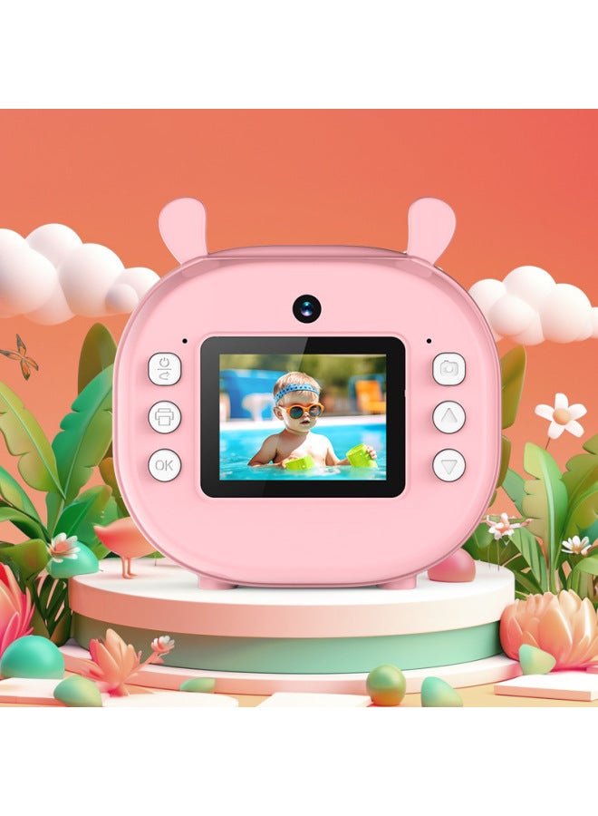 Children's Printable Camera Photographable And Photographable Toy Baby Girl Small Digital Camera Gift-Color:Pink-dinosaur - Comes Standard With 2 Rolls Of Printing Paper (no Memory Card) - Image 3