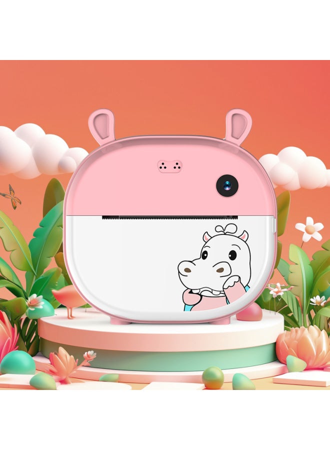 Children's Printable Camera Photographable And Photographable Toy Baby Girl Small Digital Camera Gift-Color:Pink-dinosaur - Comes Standard With 2 Rolls Of Printing Paper (no Memory Card) - Image 2