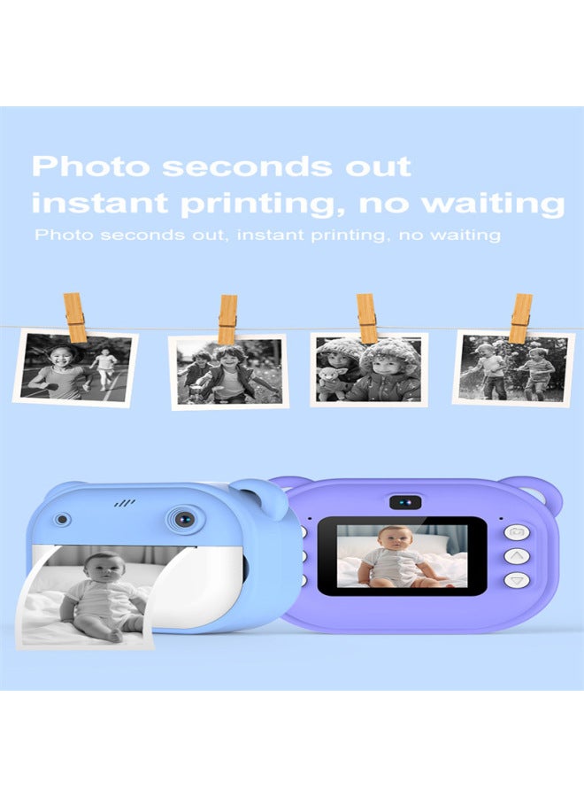 Children's Printable Camera Photographable And Photographable Toy Baby Girl Small Digital Camera Gift-Color:Pink-dinosaur - Comes Standard With 2 Rolls Of Printing Paper (no Memory Card) - Image 5