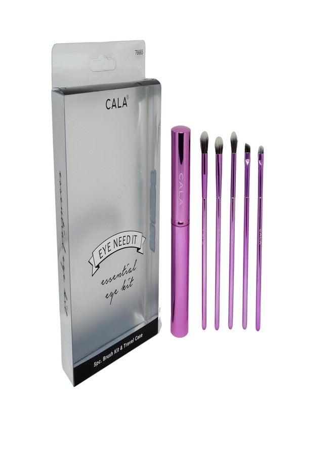 Cala Metallic pink essential eye brush set 5 count, 5 Count - Image 2