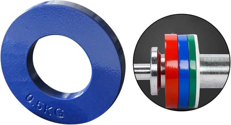 كلاراكو أقراص أولمبية ملونة من الفولاذ، أوزان جزئية صغيرة جدًا (0.25 كجم، 0.5 كجم، 0.75 كجم، 1 كجم)، أقراص أوزان خفيفة، أقراص أوزان متدرجة، معدات رياضية - Image 4