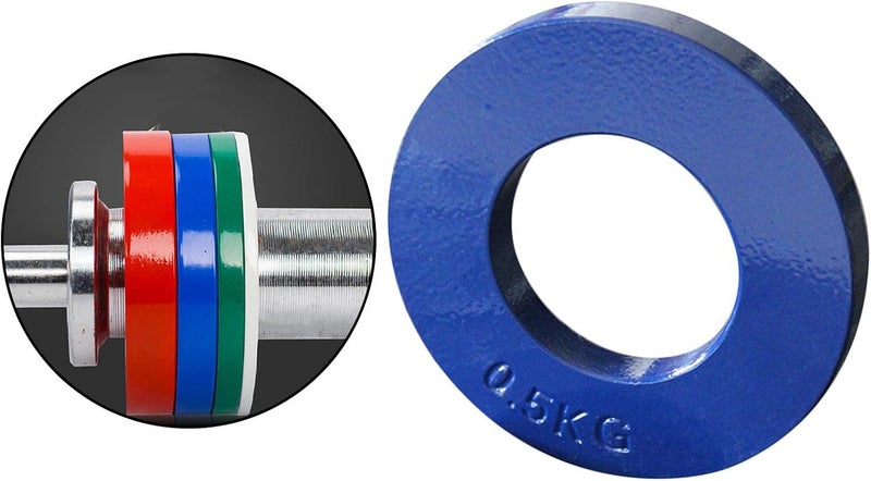 كلاراكو أقراص أولمبية ملونة من الفولاذ، أوزان جزئية صغيرة جدًا (0.25 كجم، 0.5 كجم، 0.75 كجم، 1 كجم)، أقراص أوزان خفيفة، أقراص أوزان متدرجة، معدات رياضية - Image 5