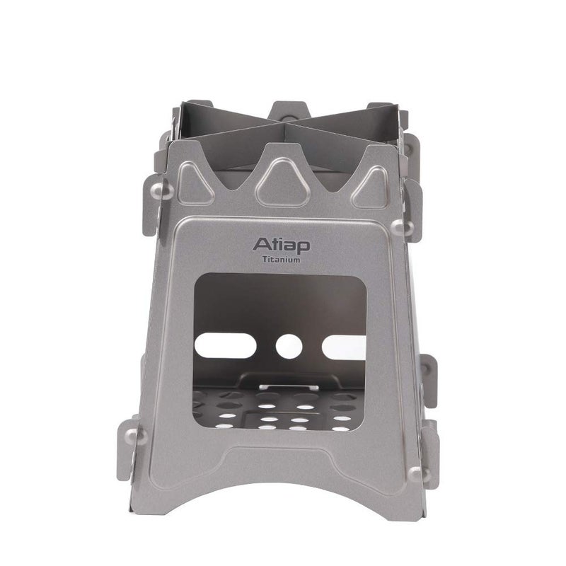 ATiAP Lightweight Portable backpack stoves for hiking Titanium Wood Stove - Ultralight and Compact Stove for Backpacking, Camping, and Survival-for Wood Burning Camping solo stove - Image 1
